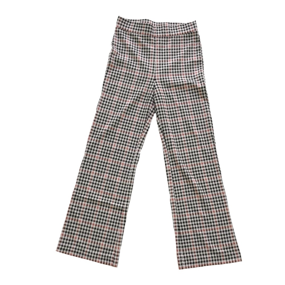 Pink plaid kick flare pants from h&m